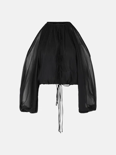 The Andamane Black Silk Blouse