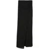 The Andamane Black Silk Long Skirt With Drape Women