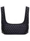 The Andamane Black Sports Bra With Crystals