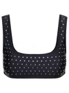 The Andamane Black Sports Bra With Crystals In Black