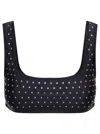 The Andamane Black Sports Bra With Crystals In Multicolor