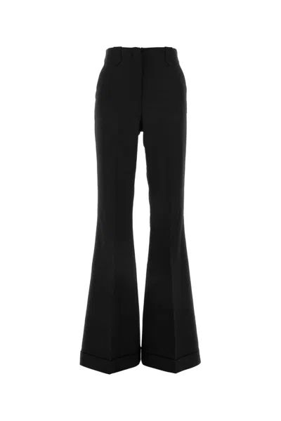 THE ANDAMANE BLACK STRETCH TWILL SOFIA FLARED-LEG PANT