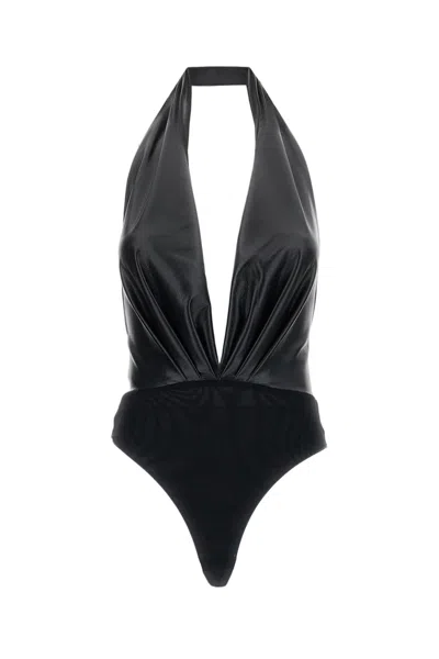 The Andamane Black Zendaya Stretch Jersey Bodysuit