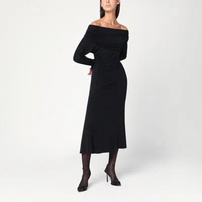 THE ANDAMANE THE ANDAMANE BLACK ZOE MIDI DRESS