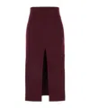 The Andamane Stephanie Burgundy Wool-blend Midi Skirt Women In Burgundy