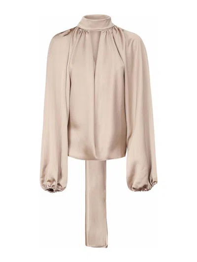 The Andamane Purple Blouse In Beige