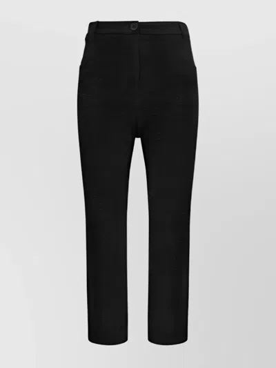 The Andamane Boot-cut Trousers With Side And Welt Pockets In Black