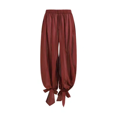 The Andamane Bordeaux Cotton Casual Pants In Brown