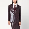 The Andamane Bordeaux Faux Leather Single-breasted Jacket In Brown