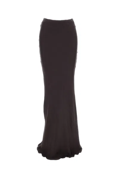 The Andamane Brown Satin Nemesia Mermaid Maxi Skirt