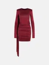 The Andamane Burgundy Cupro Blend Dress In Burgundy