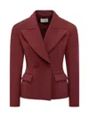 The Andamane Tailored Jacket With Double-breasted Design And Lapels In Burgundy