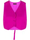 The Andamane Button-up Cropped Waistcoat In Pink