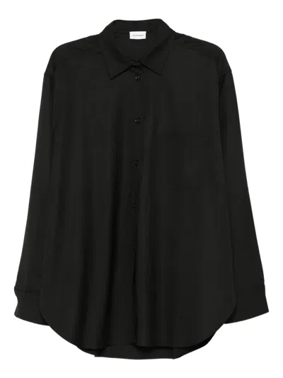 The Andamane Buttoned-front Point-collar Shirt In Black