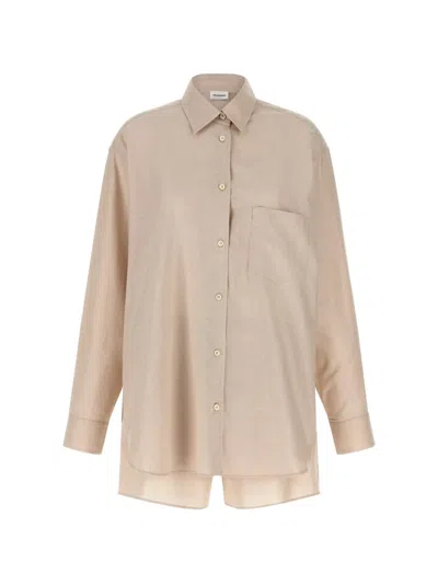The Andamane Long-sleeved Shirt And Shorts Two-piece Set. In Neutral