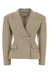The Andamane Tailored Wool Blazer Structured Shoulders In Brown