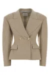 The Andamane Tailored Wool Blazer Structured Shoulders In Neutral