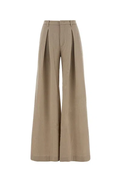 THE ANDAMANE PANTALONE DALLA GAMBA AMPIA IN LANA CAPPUCCINO DONNA