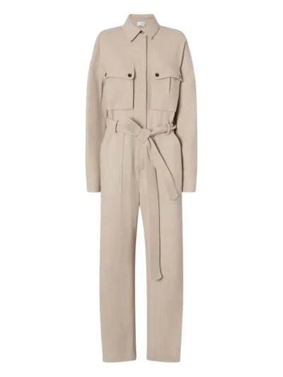 The Andamane Cargo Belted Jumpsuit In Neutral