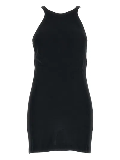 The Andamane Carmen Mini Open Back Mini Dress In Black