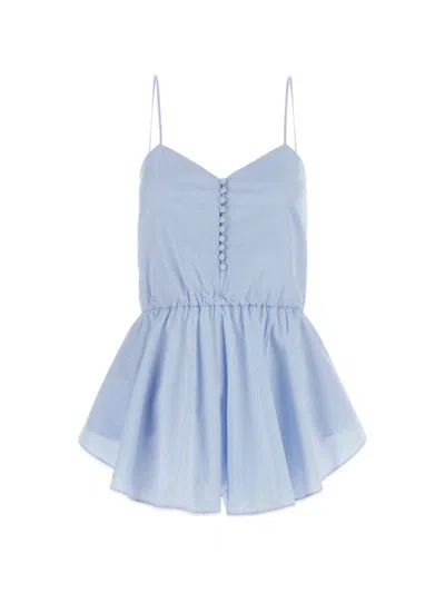 The Andamane Celeste Striped Jumpsuit In Blue