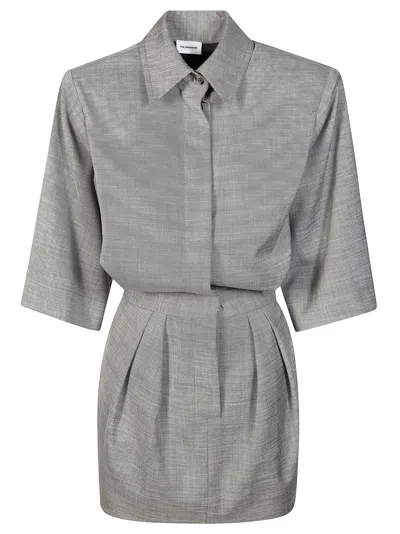 The Andamane Chic Mini Suit With Padded Shoulder In Gray