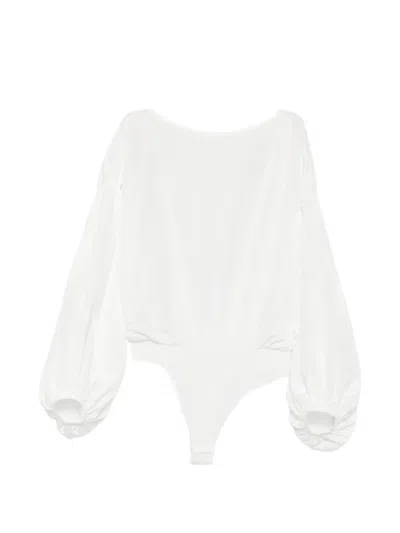 The Andamane Clara Open-back Bodysuit In White