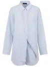 The Andamane Classic Tailored Stripe Shirt In Cotton In Blue