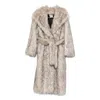 The Andamane Belted Faux-fur Coat In Multi