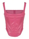 The Andamane Corset-style Cropped Top In Fuchsia