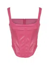 The Andamane Corset-style Cropped Top In Fuchsia