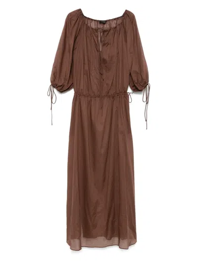 The Andamane Cotton Maxi Dress In Brown