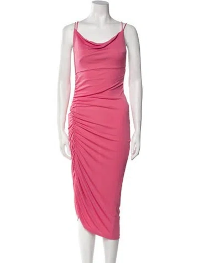 Pre-owned The Andamane Cowl Neck Long Dress In Pink