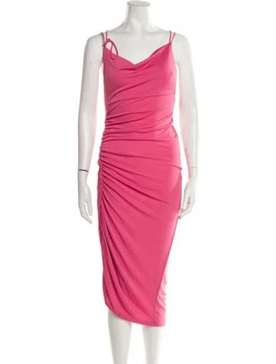 Pre-owned The Andamane Cowl Neck Long Dress In Pink