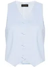The Andamane Crepe-textured Waistcoat In Blue