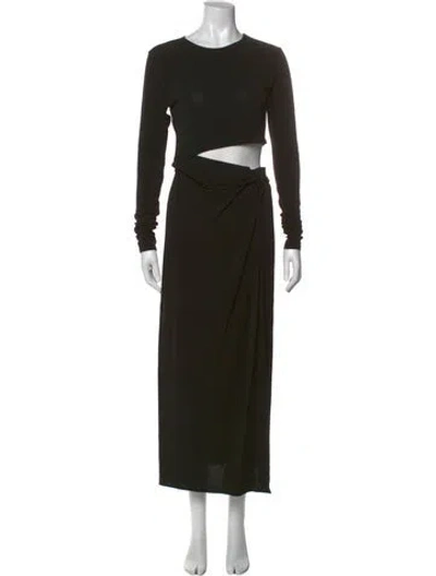 Pre-owned The Andamane Crew Neck Long Dress In Black