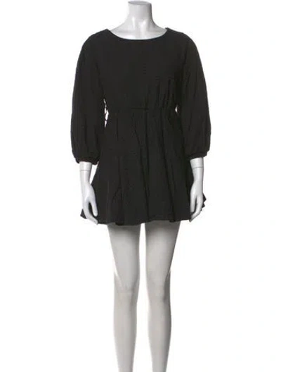 Pre-owned The Andamane Crew Neck Mini Dress In Black