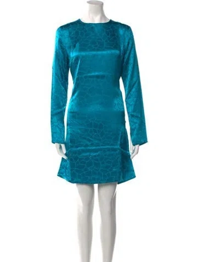 Pre-owned The Andamane Crew Neck Mini Dress In Blue