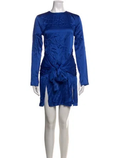 Pre-owned The Andamane Crew Neck Mini Dress In Blue