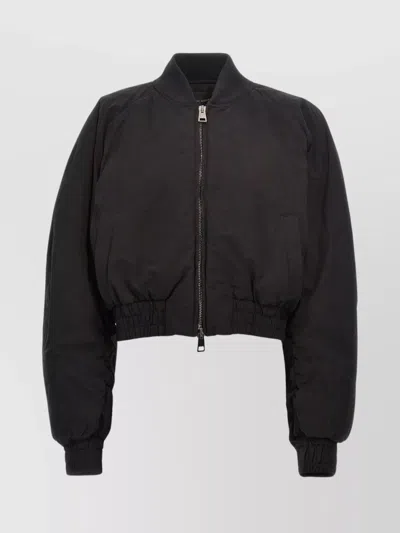 THE ANDAMANE CROPPED BOMBER JACKET ELASTICATED HEM