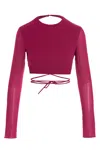 The Andamane Fuchsia Cropped Georgette Top