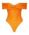 The Andamane Cross-neckline One-piece Swimsuit In Orange
