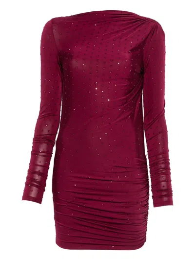 The Andamane Crystal-embellished Open-back Dress In Red