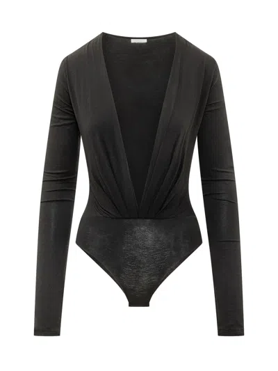 The Andamane Deep V Bodysuit In Black