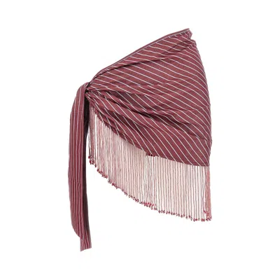 The Andamane 'dolly' Fringed Mini Skirt In Brown