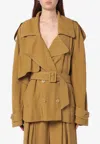 The Andamane Double-breasted Overcoat In Ochre Yellow Women In Yellow