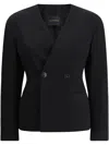 The Andamane Doubled-breasted Jacket In Black