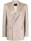 The Andamane Double-breasted Blazer In Neutrals