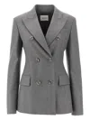 The Andamane Double-breasted Buttoned Blazer In Gray