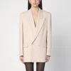 The Andamane Double-breasted Sand-coloured Jacket In Beige